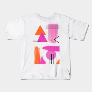 Abstract Composition in Pink and Orange Kids T-Shirt